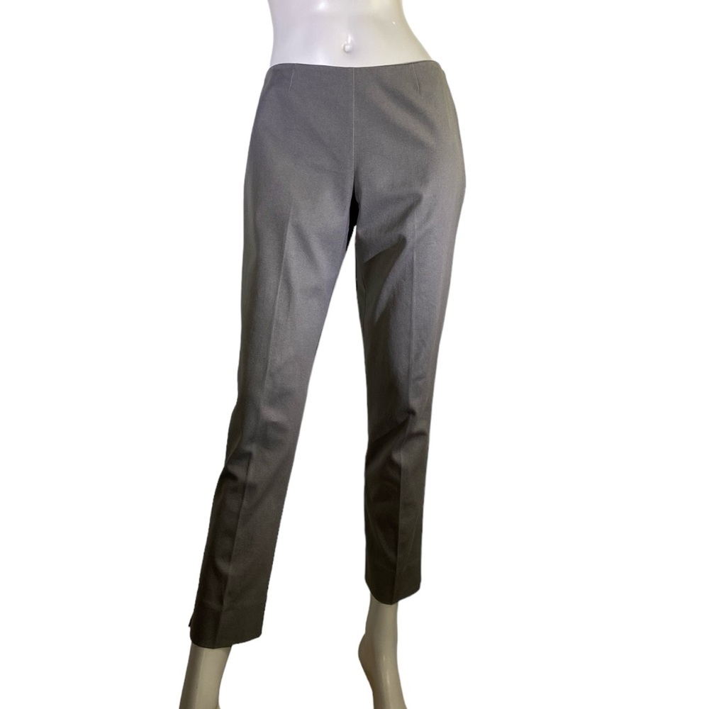 Neiman Marcus Lisa Stretchy Side Zip Ankle Pant Grey Size 4